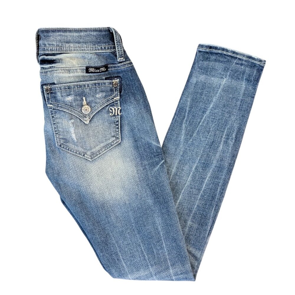 Miss Me NWOT 24 Signature Skinny Jeans Distressed Style# JE8061S14